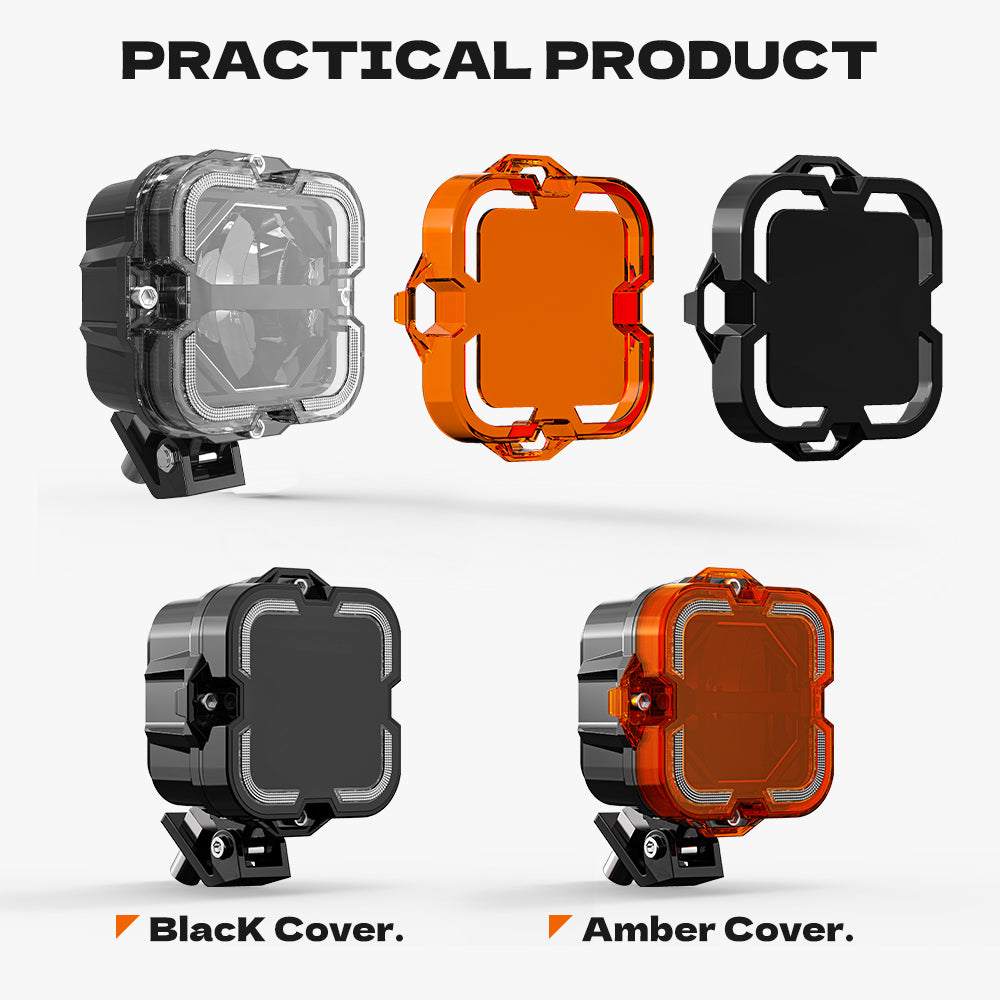 Code 4 LED 4 Inch Square Reaper Pod Lights with DRL