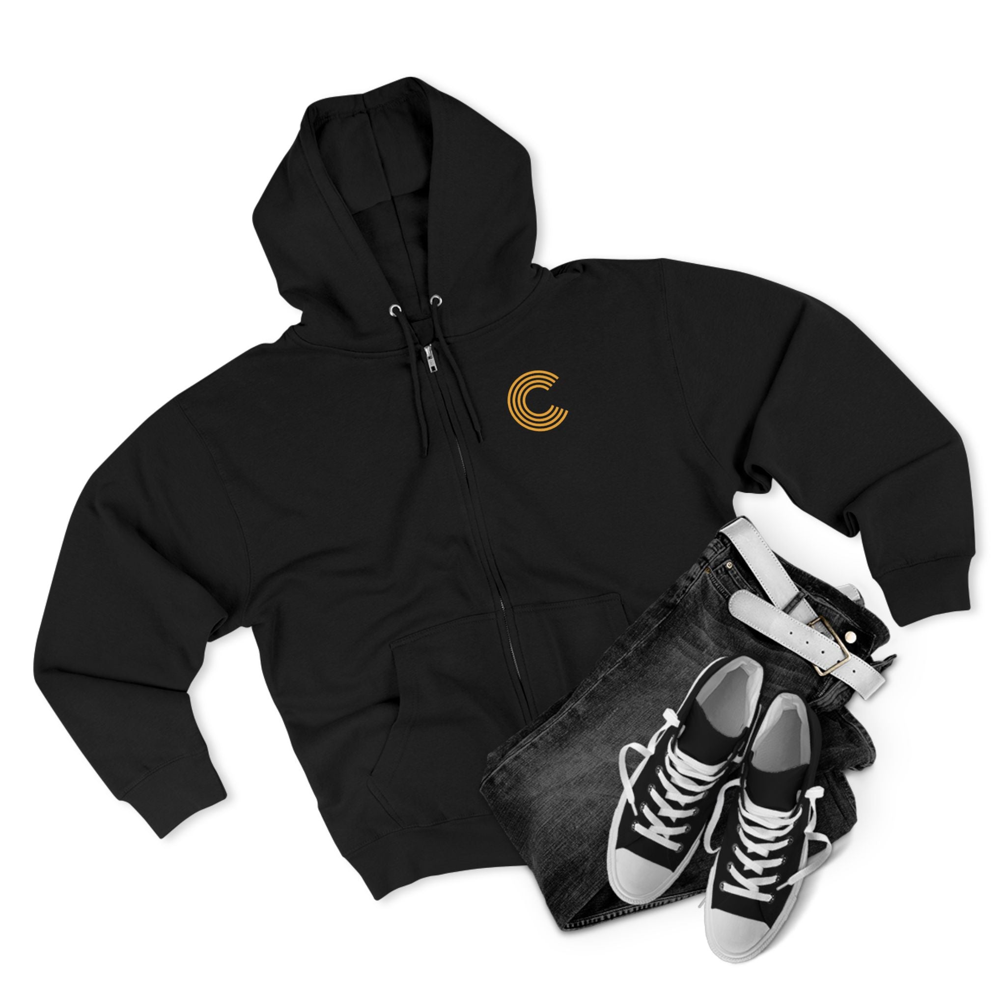Code 4 LED Zip Hoodie — "Lights Before C" Graphic Zip-Up