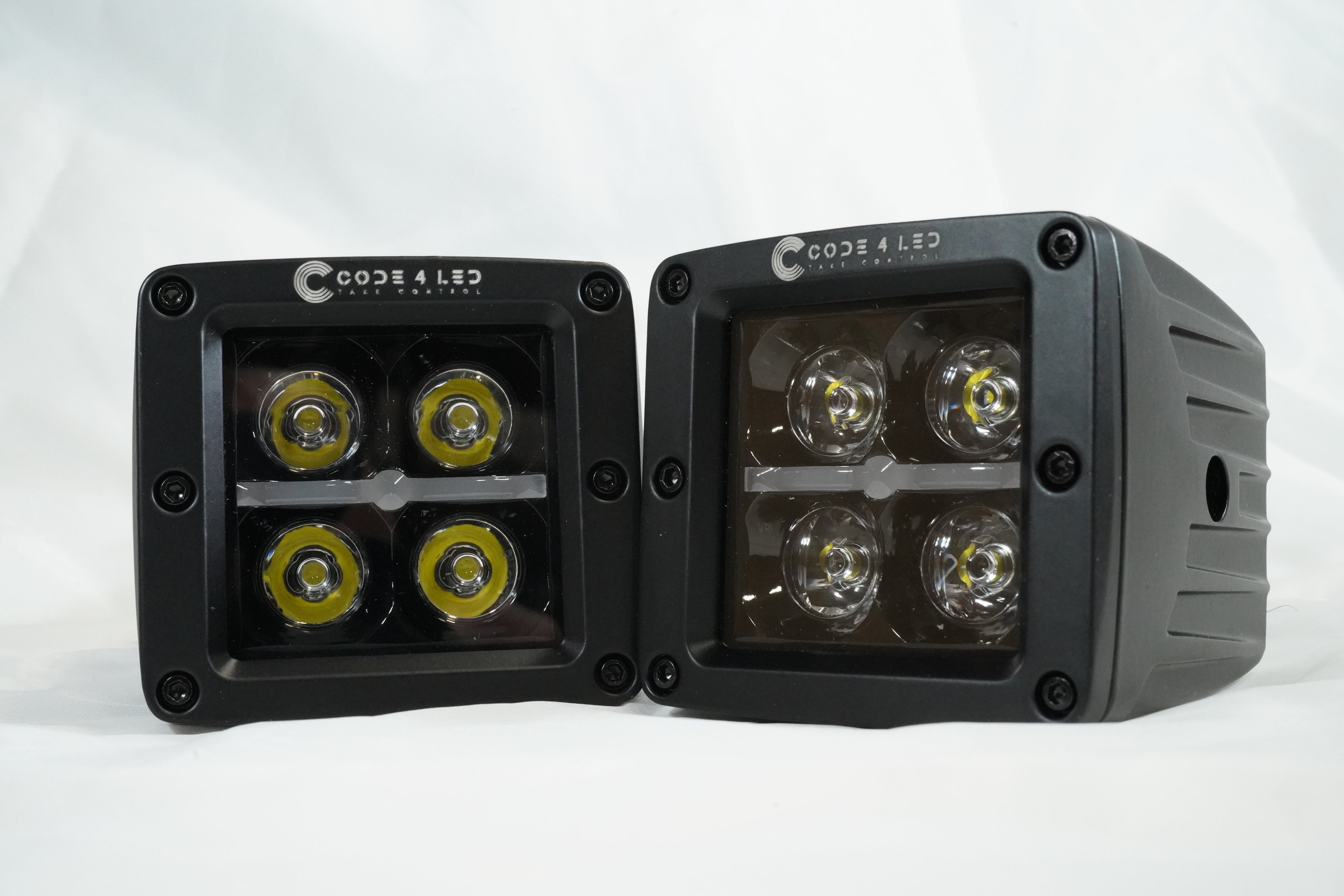 Code 4 LED 3 Inch Cube Pod Lights with DRL